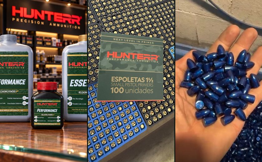 Pólvora, espoletas e projéteis HUNTERR